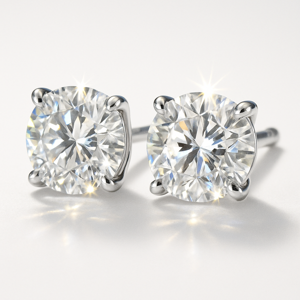 עגילי סוליטר צמודים לאוזן עיצוב מרטיני 1, 2 קראט