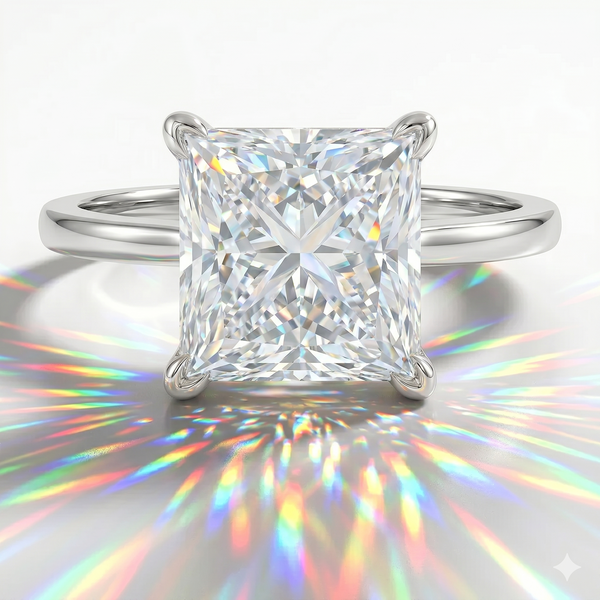 טבעת אירוסין סוליטר בחיתוך פרינסס 5 קארט