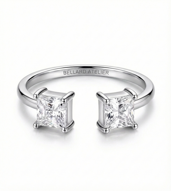 טבעת 2 אבנים פרינסס