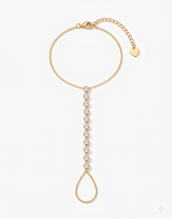 צמיד טבעת בזל · Bezel Drop Hand Chain