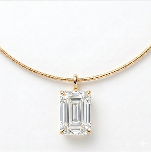 שרשרת קשיחה עם תליון אמרלד · Emerald Choker