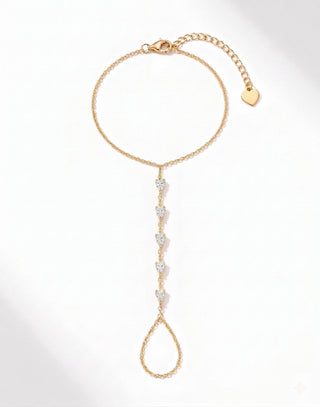 מיני צמיד טבעת טיפות · Pear Drop Hand Chain