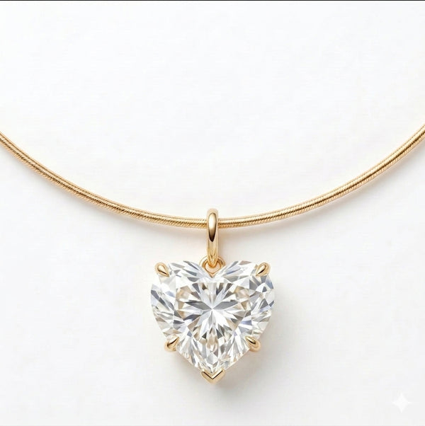 שרשרת קשיחה עם תליון לב · Heart Choker