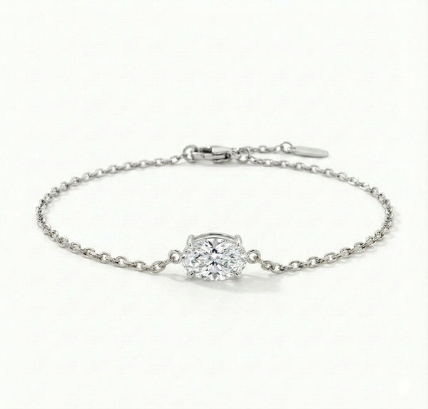 צמיד אובל 2 קראט · Single Oval Bracelet