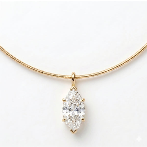שרשרת קשיחה עם תליון מרקיז · Marquise Choker