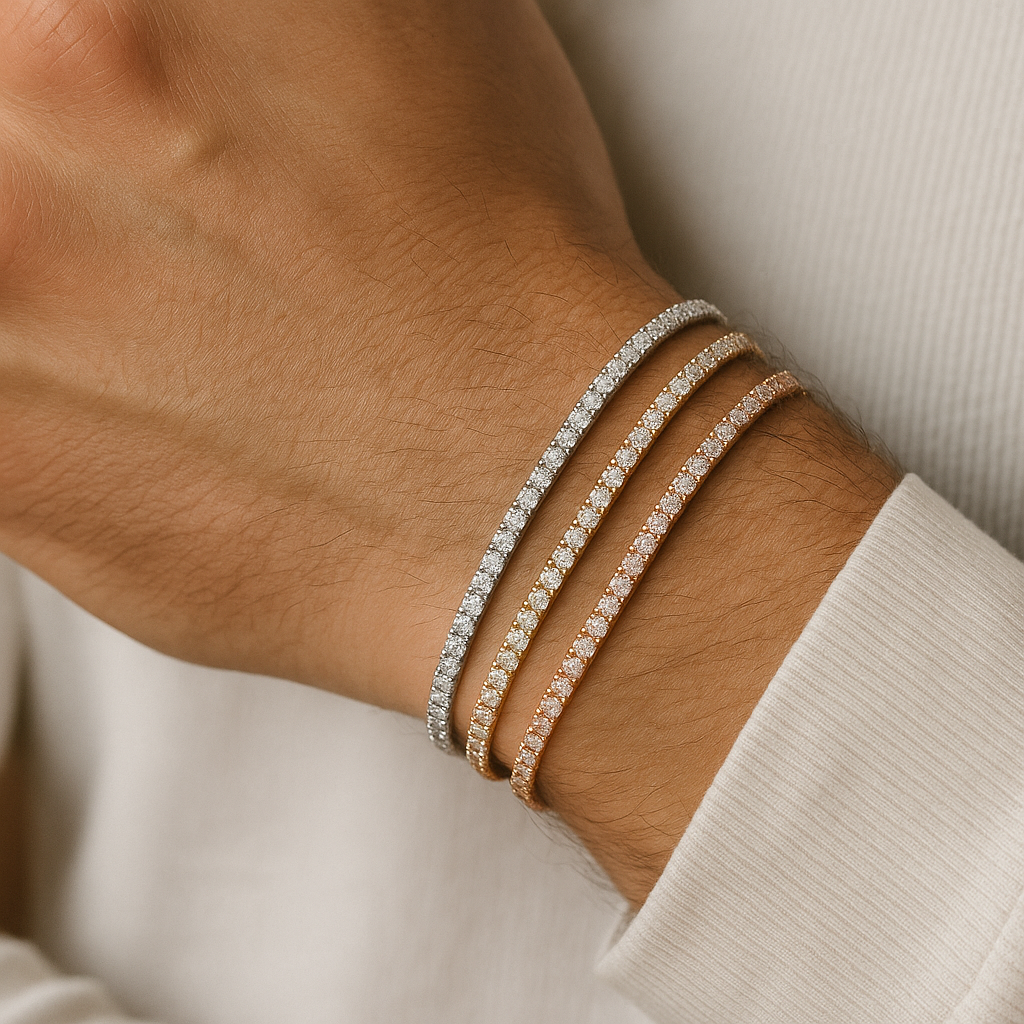 צמיד טניס לגבר: המדריך המלא לבחירת היהלומים, העיצוב והסטייל