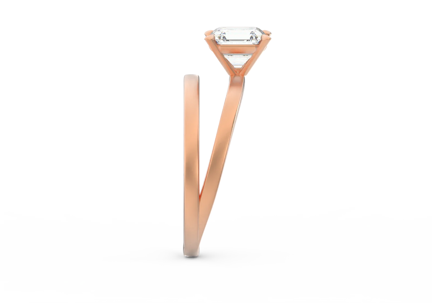 טבעת ספירלה  4 קארט  סוליטר