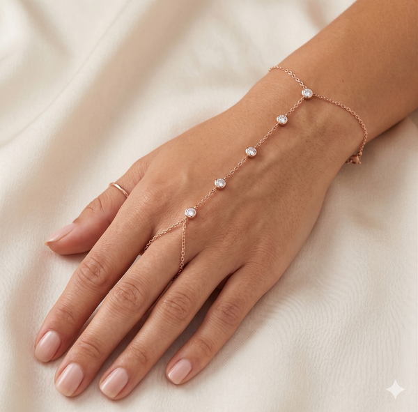 צמיד טבעת עיגולים · Round Bezel Hand Chain