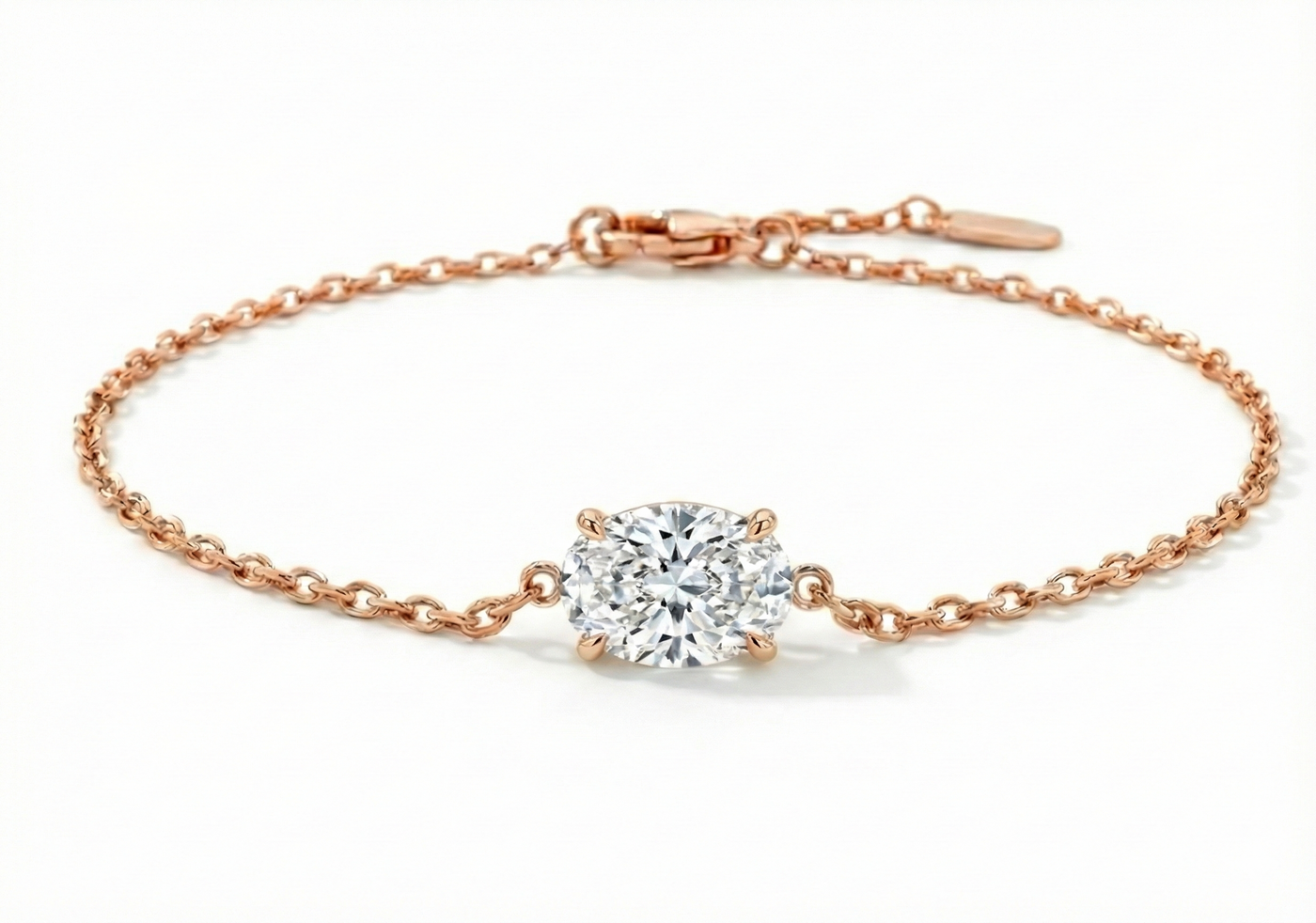 צמיד אובל 2 קראט · Single Oval Bracelet
