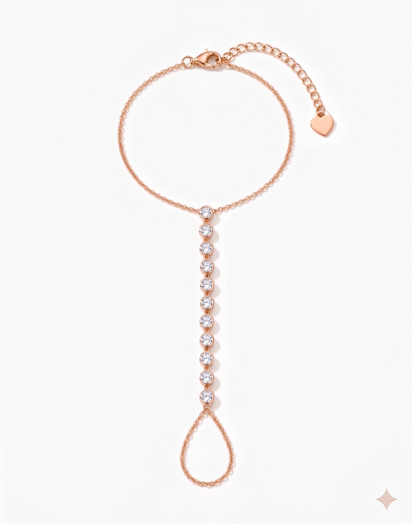 צמיד טבעת בזל · Bezel Drop Hand Chain