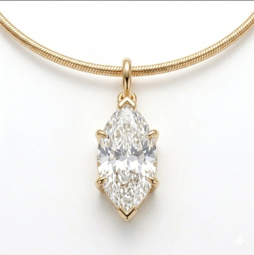 שרשרת קשיחה עם תליון מרקיז · Marquise Choker