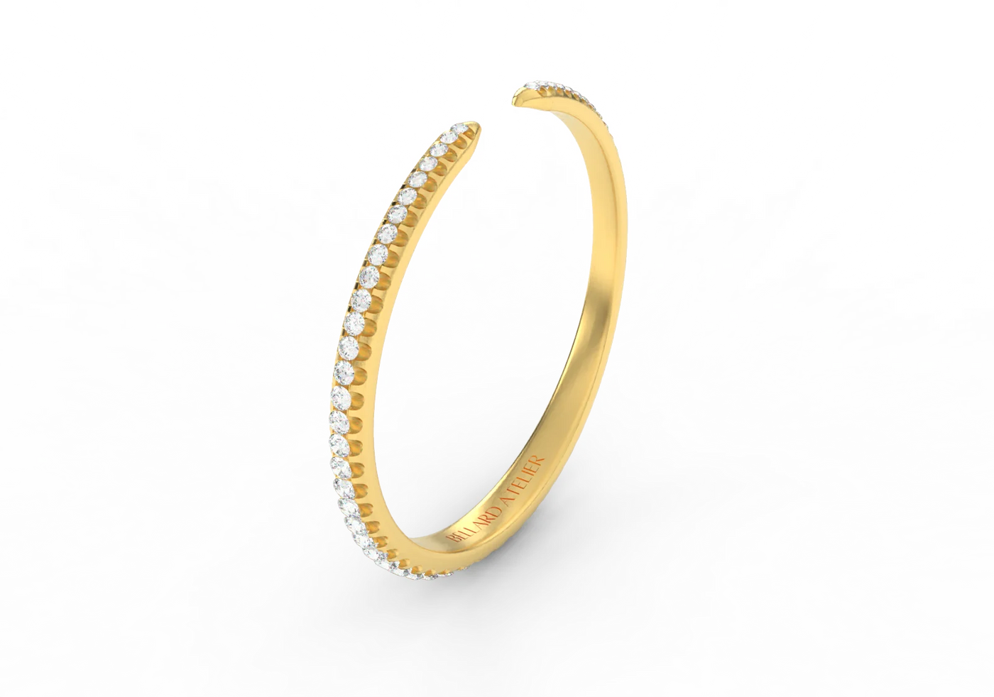 טבעת פתוחה עם שיבוץ פווה