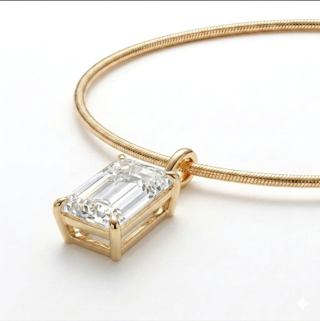 שרשרת קשיחה עם תליון אמרלד · Emerald Choker