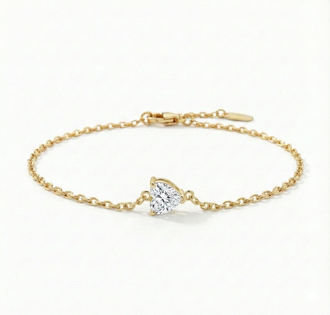 צמיד לב 2 קראט · Single Heart Bracelet