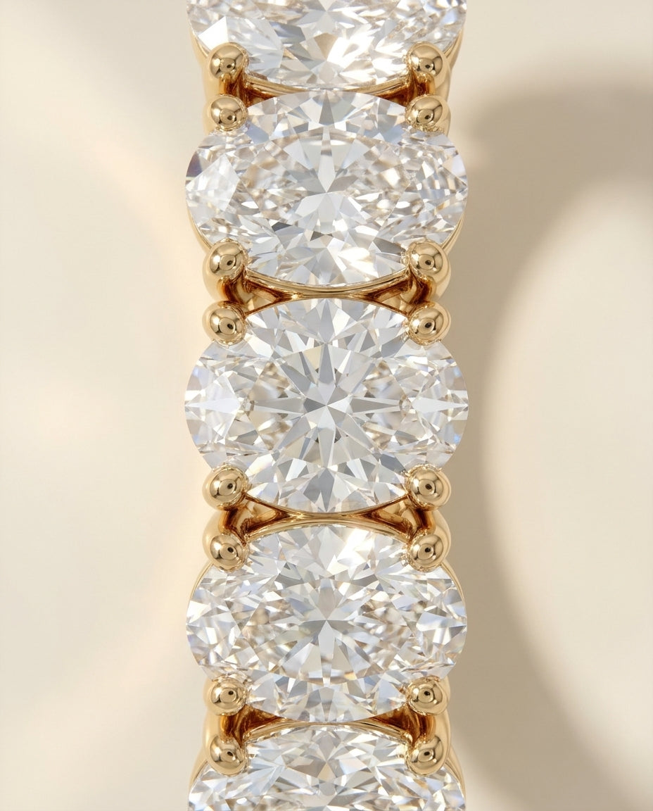 טבעת איטרניטי · 5 אובלים זהים 2.5 קראט · Oval 5-Stone Eternity Ring