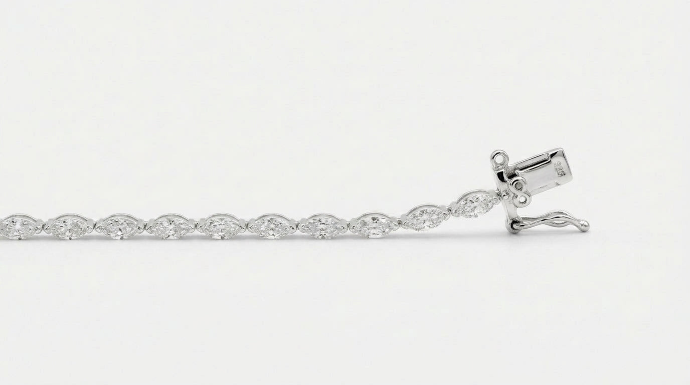 צמיד טניס מרקיז · אבני מויסניט בליטוש Marquise