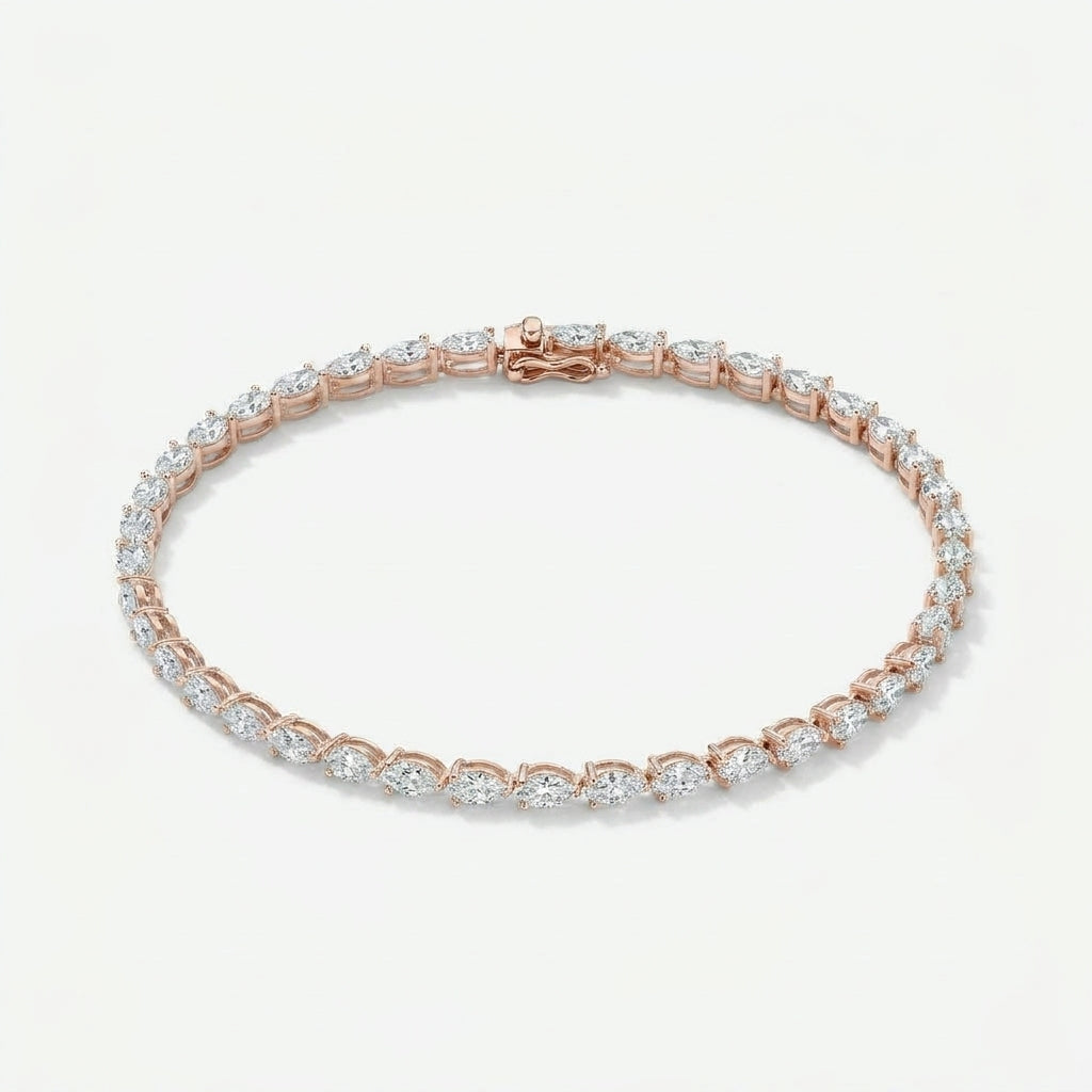צמיד טניס מרקיז · אבני מויסניט בליטוש Marquise