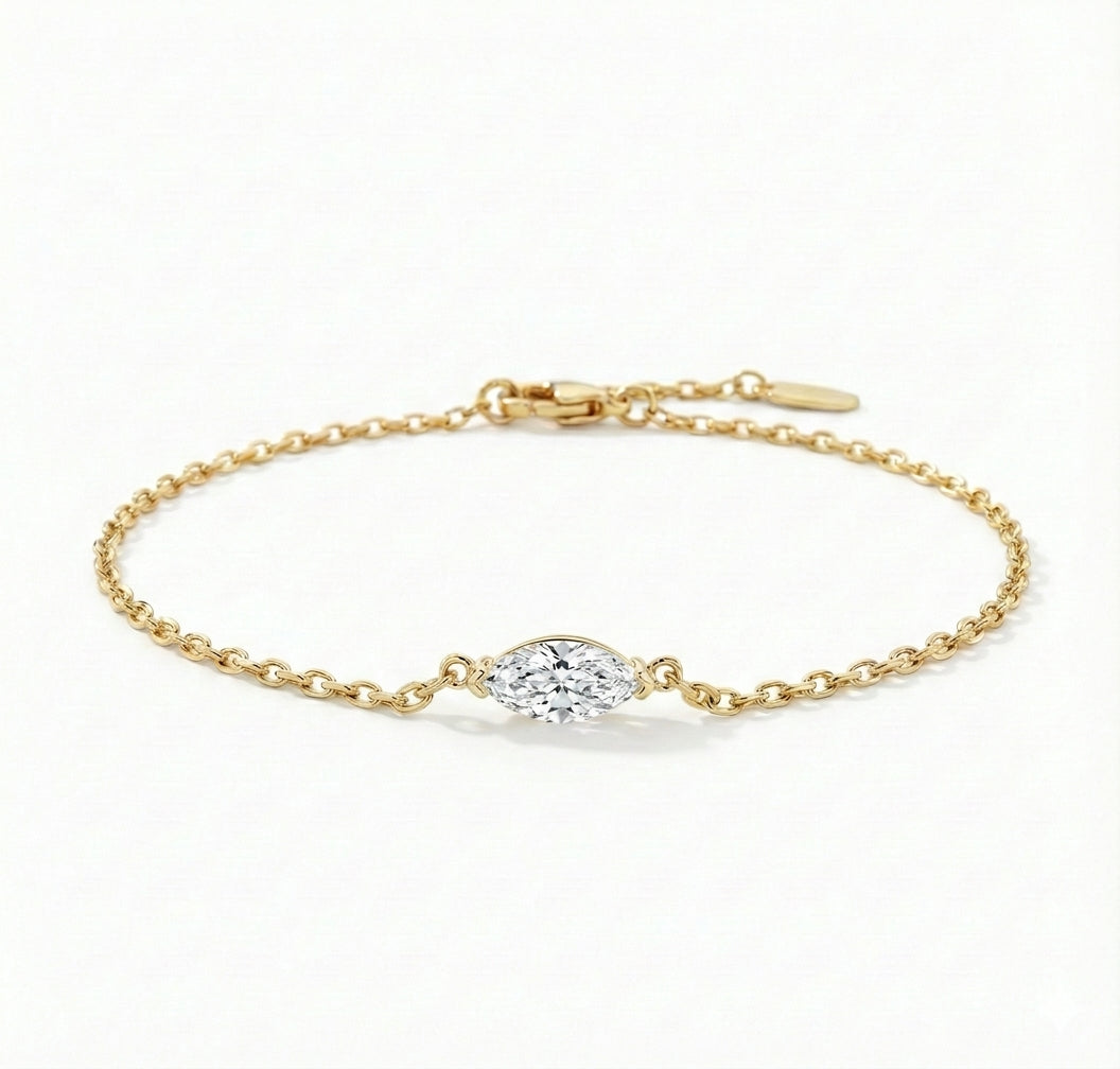 צמיד מרקיז 2 קראט · Single Marquise Bracelet