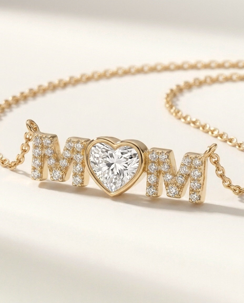 שרשרת MOM משובצת