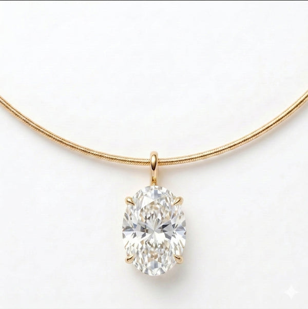 שרשרת קשיחה עם תליון אובל · Oval Choker