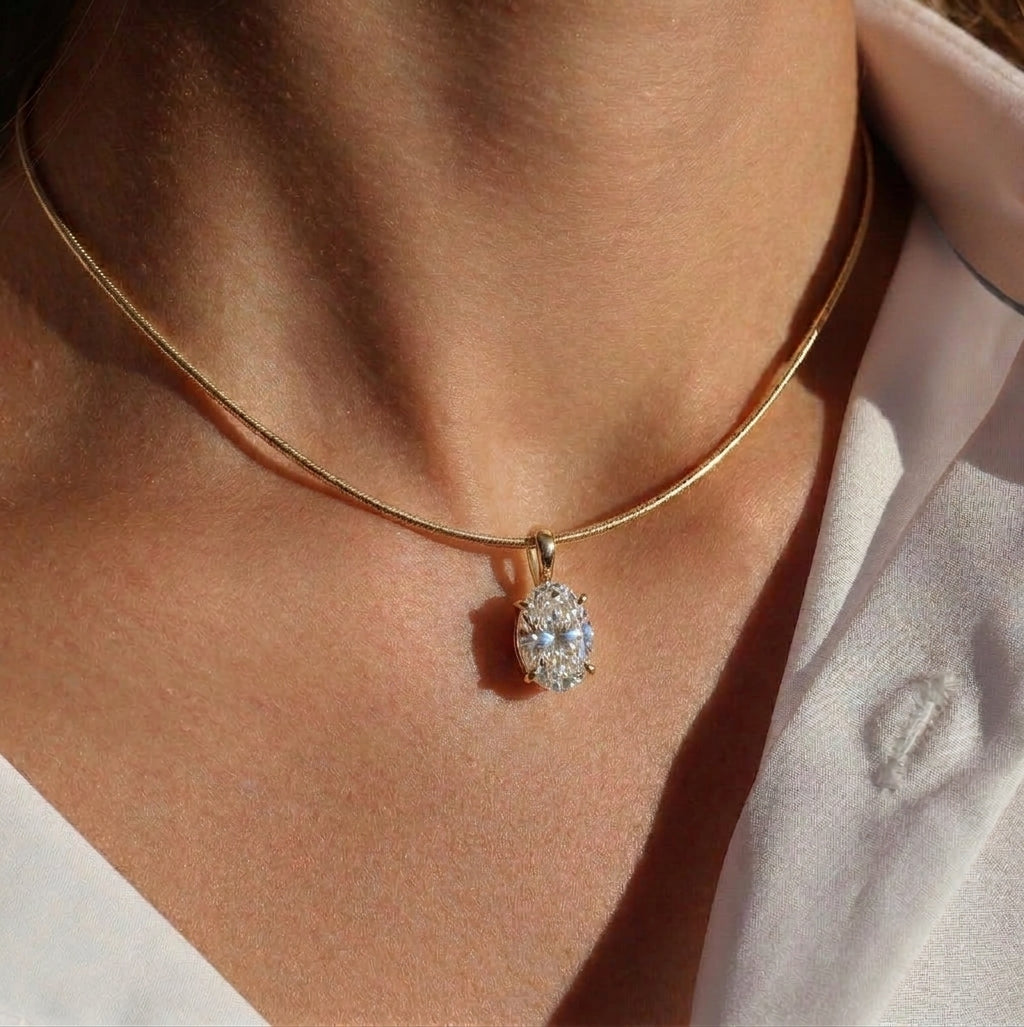 שרשרת קשיחה עם תליון אובל · Oval Choker