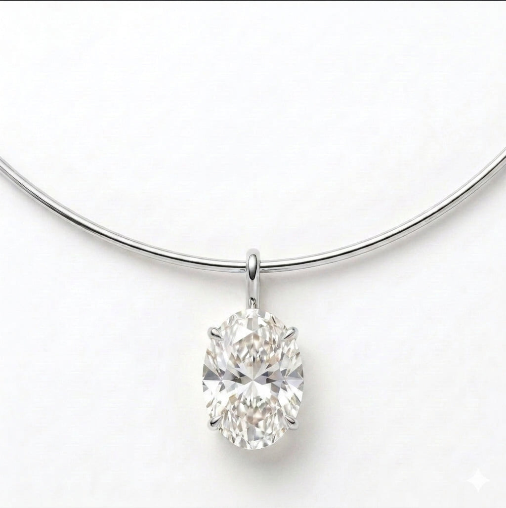 שרשרת קשיחה עם תליון אובל · Oval Choker