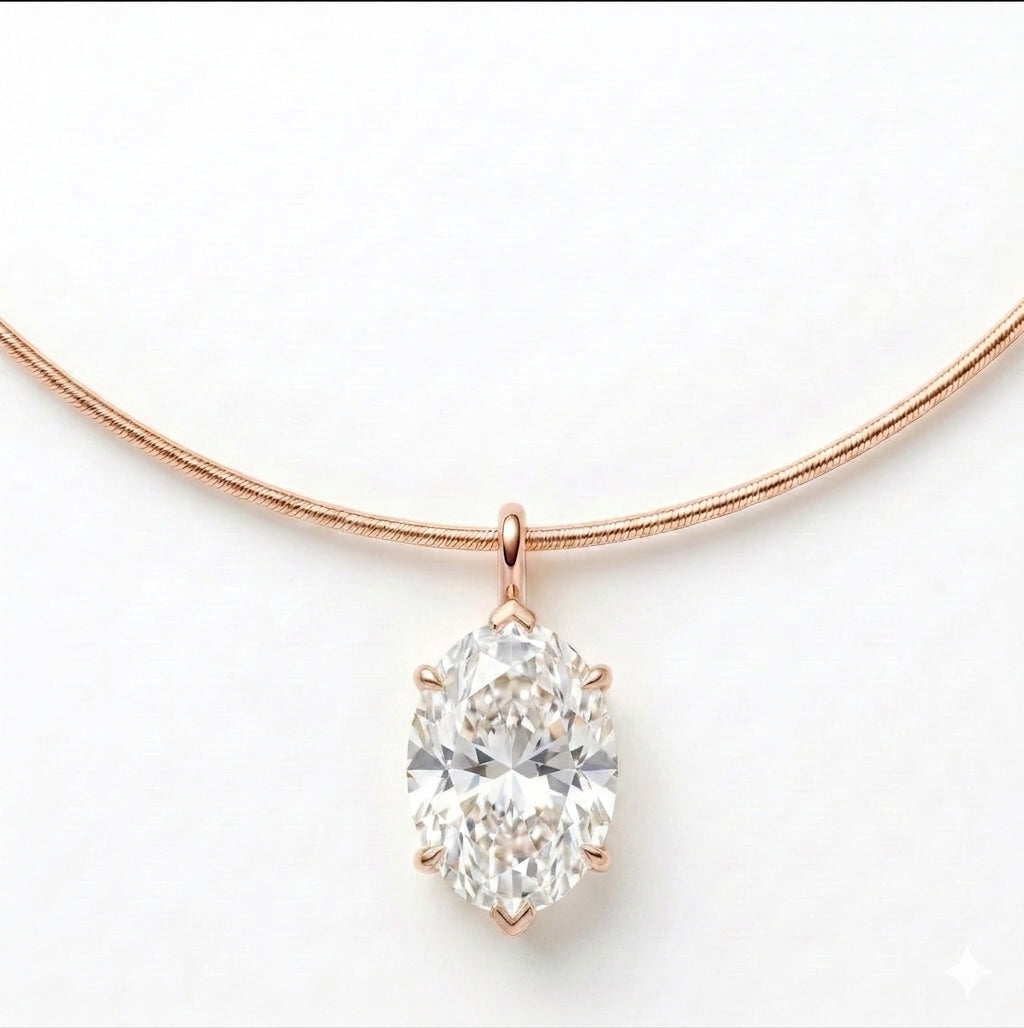 שרשרת קשיחה עם תליון אובל · Oval Choker