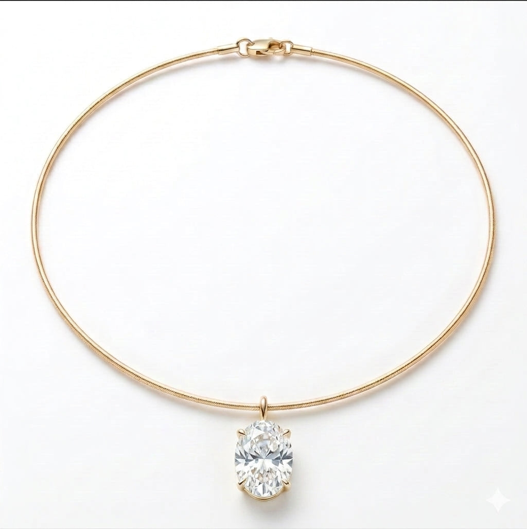 שרשרת קשיחה עם תליון אובל · Oval Choker