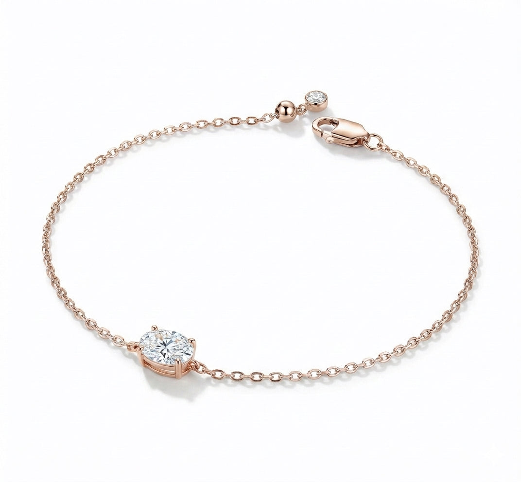 צמיד אובל 2 קראט · Single Oval Bracelet