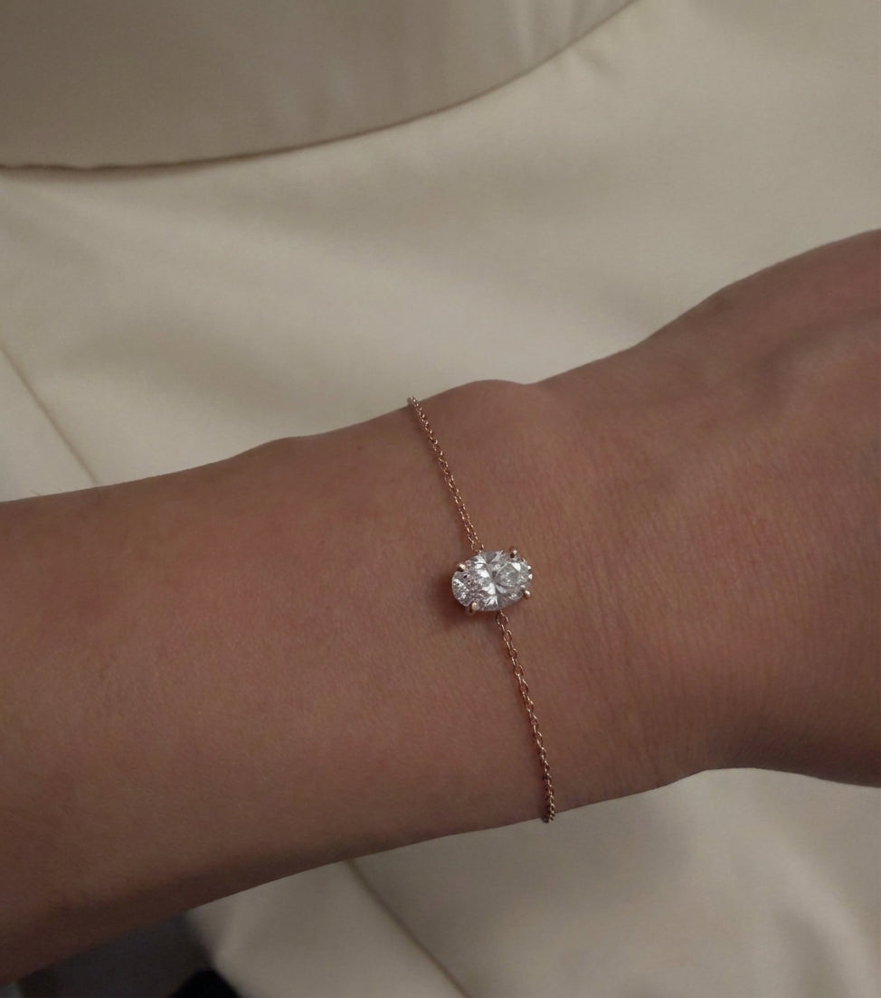 צמיד אובל 2 קראט · Single Oval Bracelet