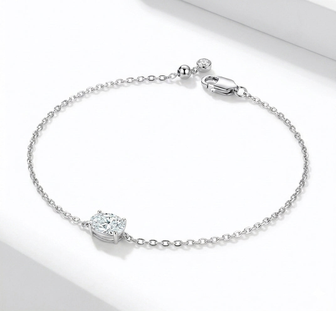 צמיד אובל 2 קראט · Single Oval Bracelet