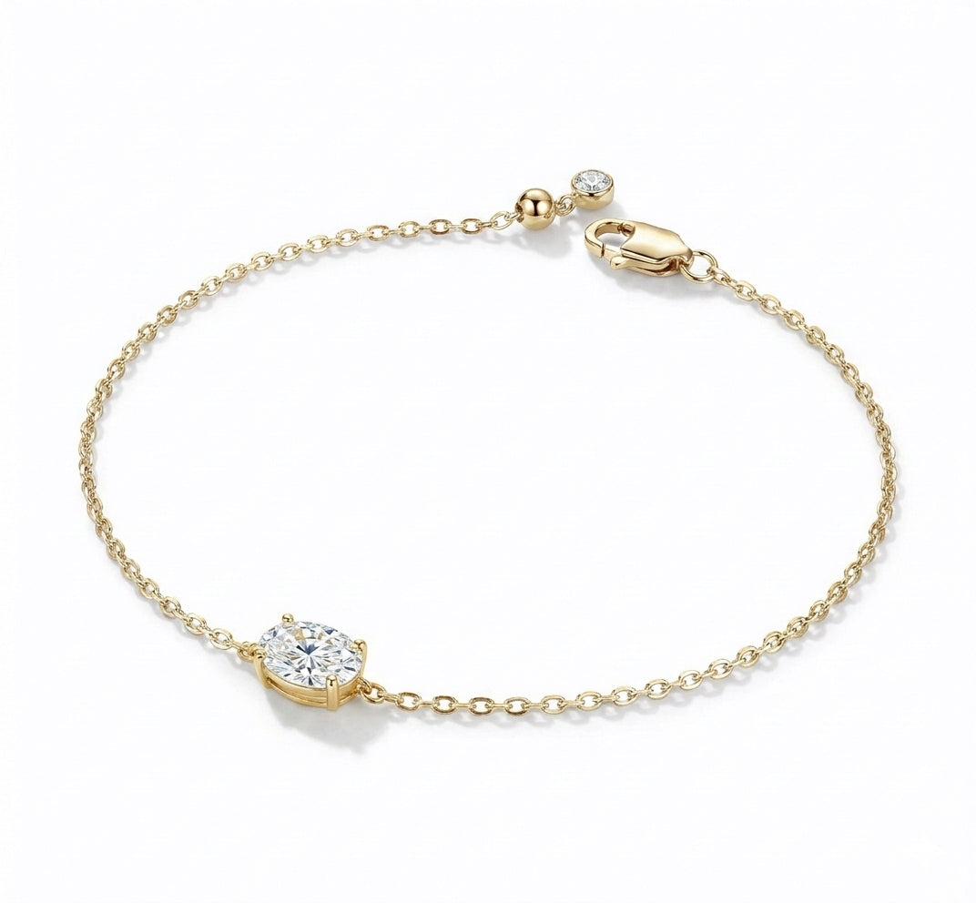 צמיד אובל 2 קראט · Single Oval Bracelet