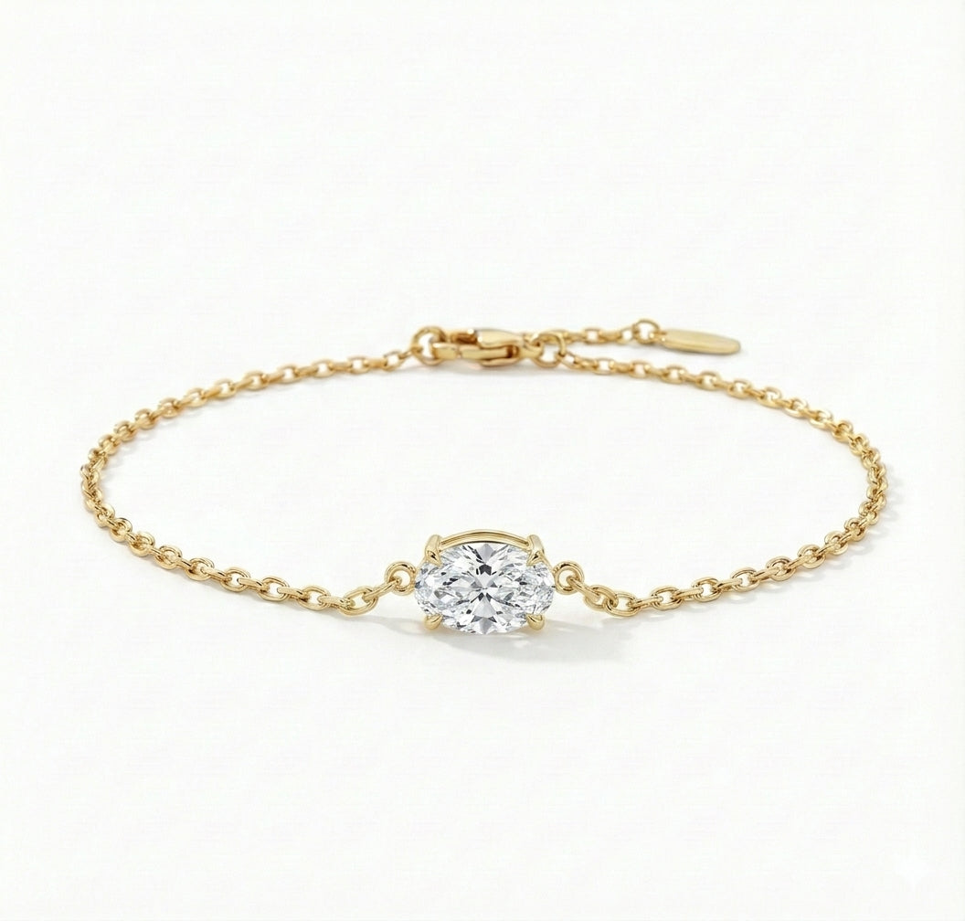צמיד אובל 2 קראט · Single Oval Bracelet