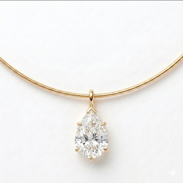 שרשרת קשיחה עם תליון טיפה · Pear Choker