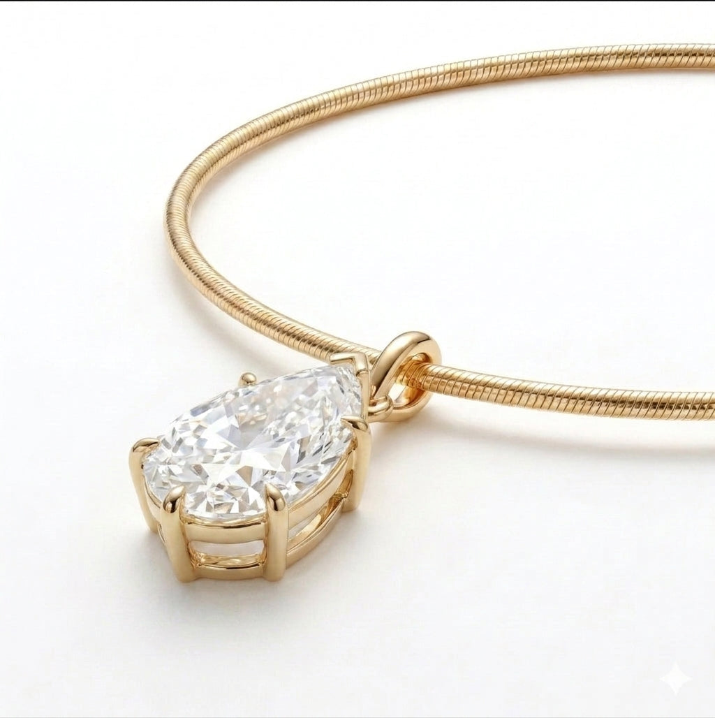 שרשרת קשיחה עם תליון טיפה · Pear Choker