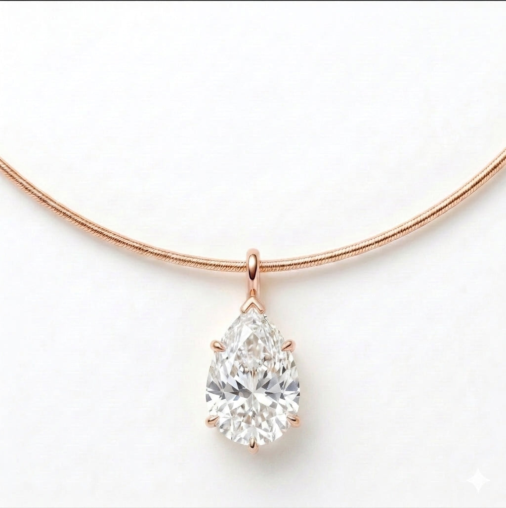 שרשרת קשיחה עם תליון טיפה · Pear Choker