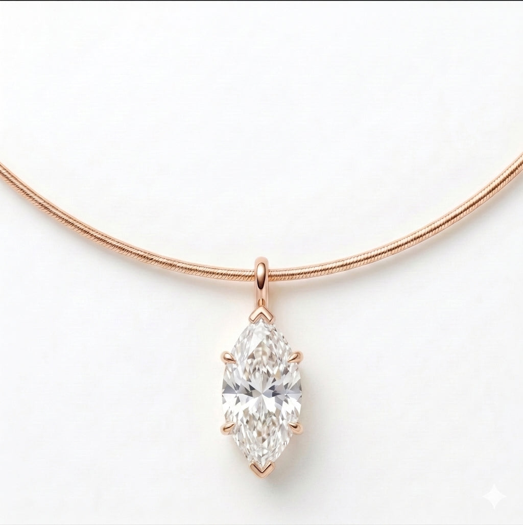 שרשרת קשיחה עם תליון מרקיז · Marquise Choker