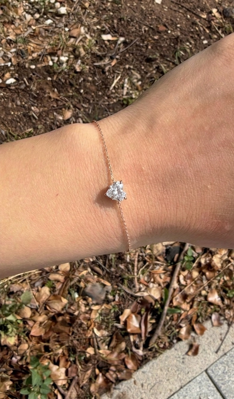 צמיד לב 2 קראט · Single Heart Bracelet
