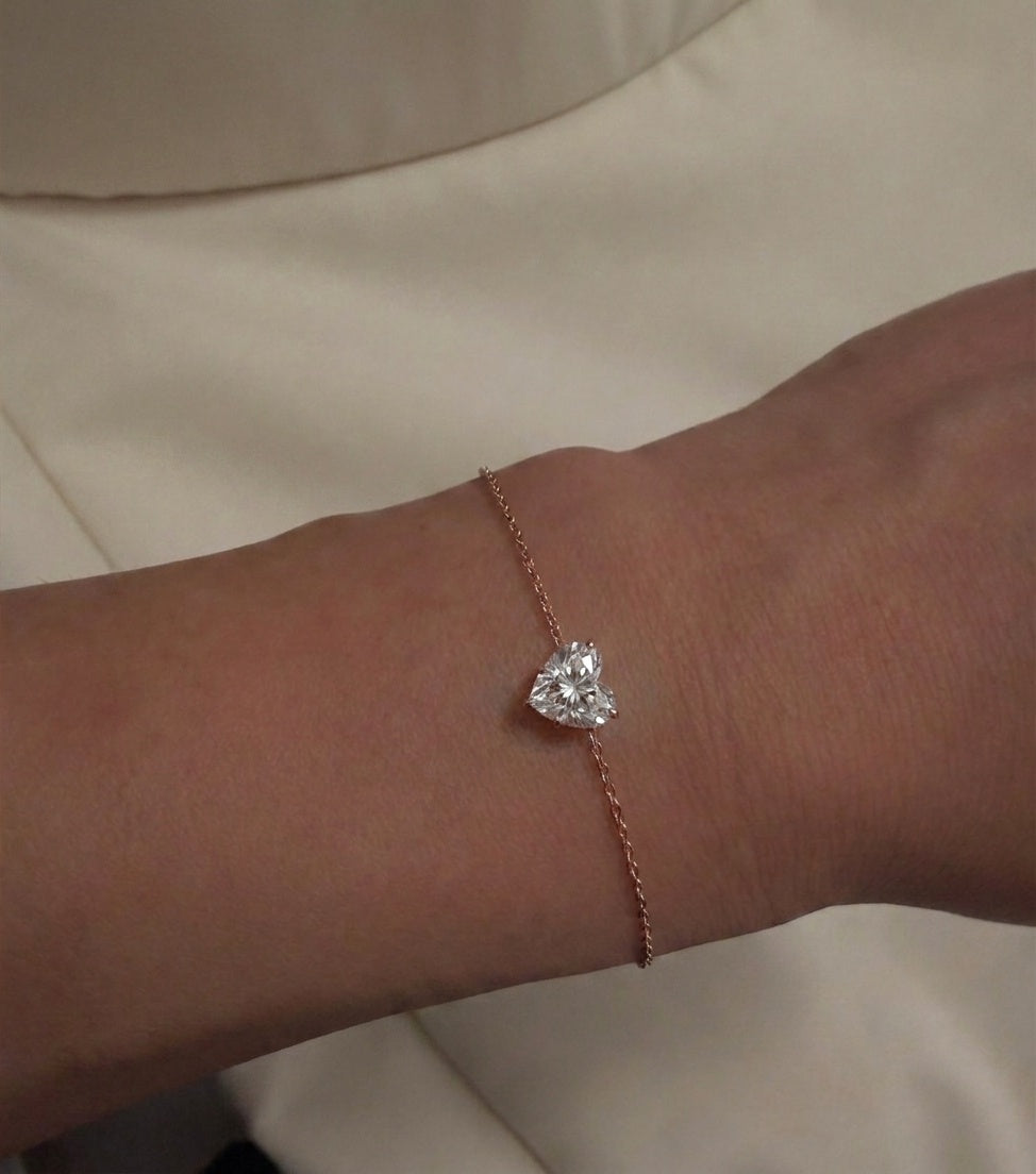 צמיד לב 2 קראט · Single Heart Bracelet