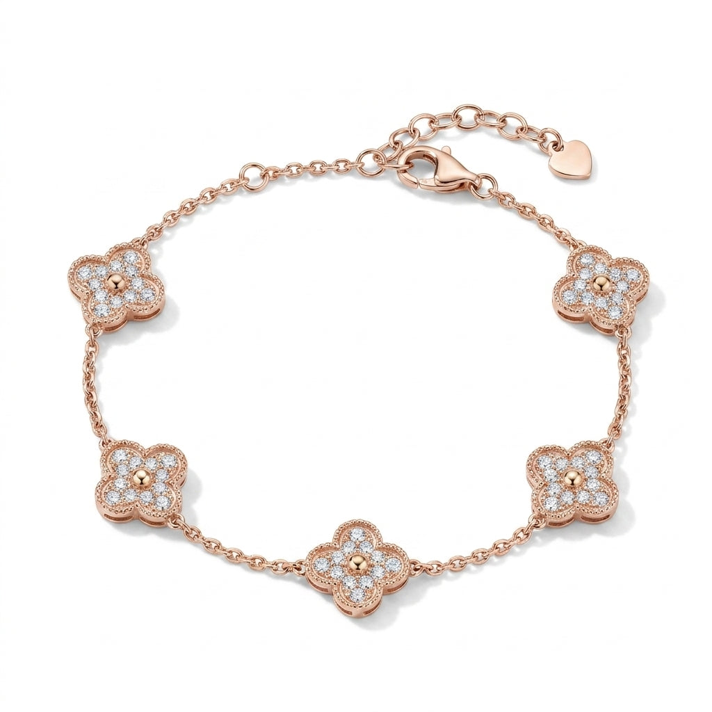 צמיד תלתן · Diamond Clover Bracelet