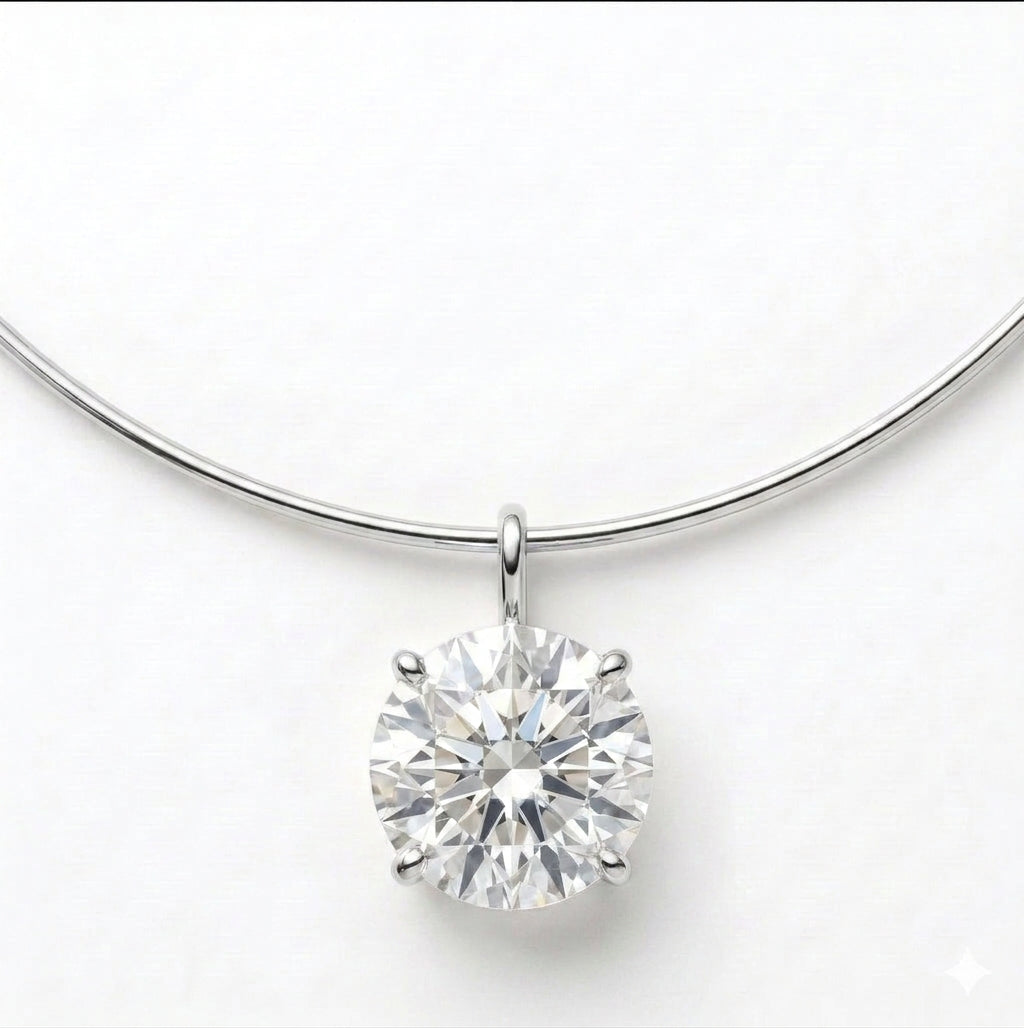 שרשרת קשיחה עם תליון עגול · Round Choker