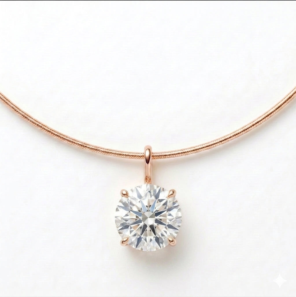 שרשרת קשיחה עם תליון עגול · Round Choker