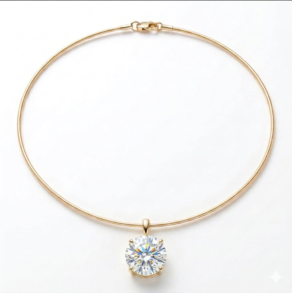 שרשרת קשיחה עם תליון עגול · Round Choker