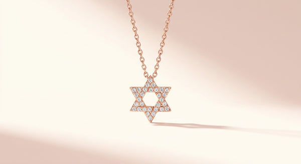 תליון מגן דוד פאבה מוסאנייט · שרשרת רוטר עדינה