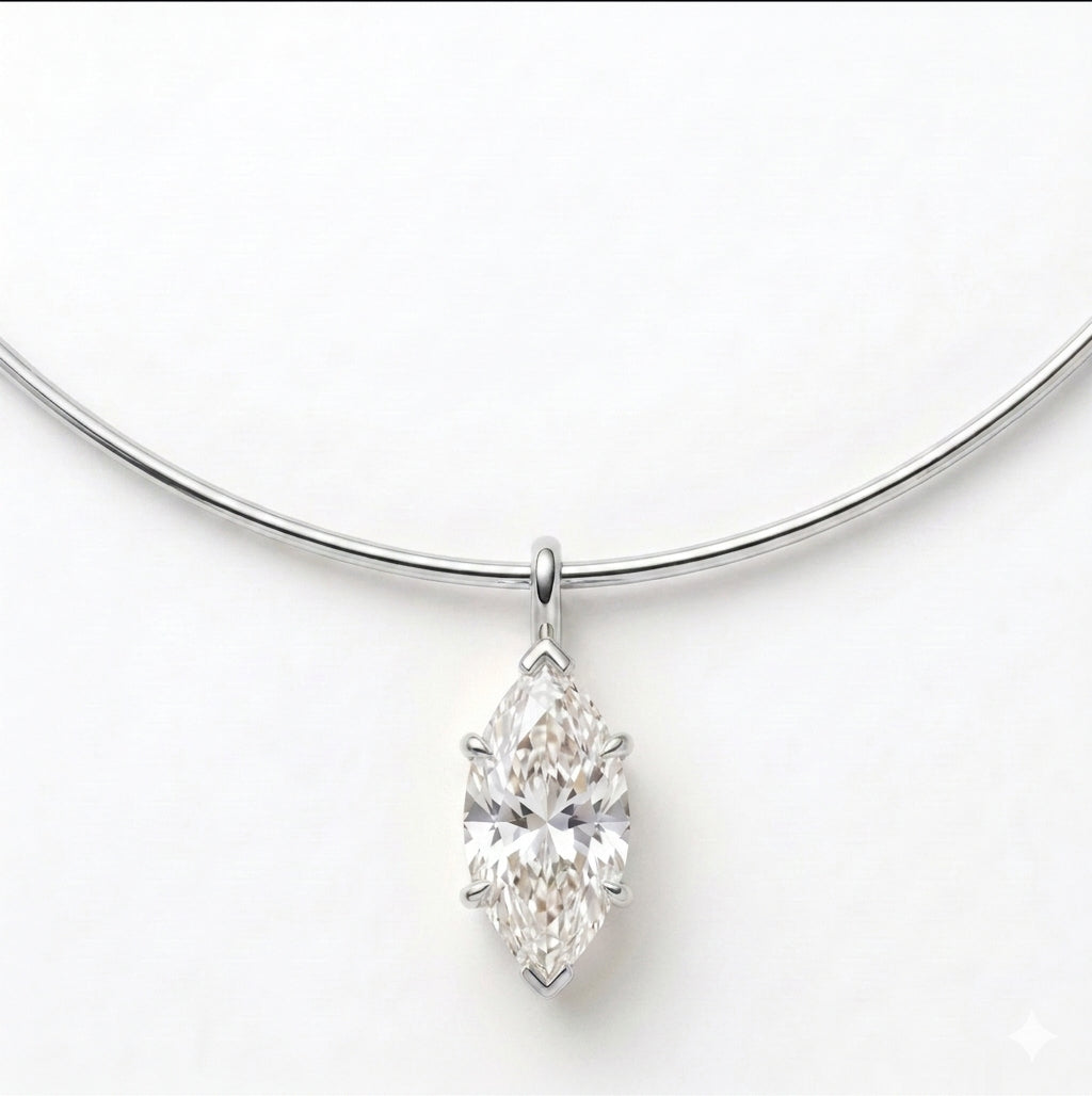 שרשרת קשיחה עם תליון מרקיז · Marquise Choker