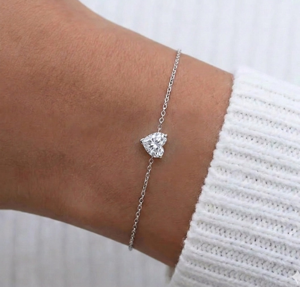 צמיד לב 2 קראט · Single Heart Bracelet