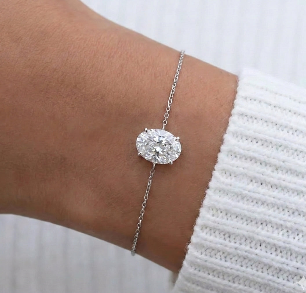 צמיד אובל 2 קראט · Single Oval Bracelet
