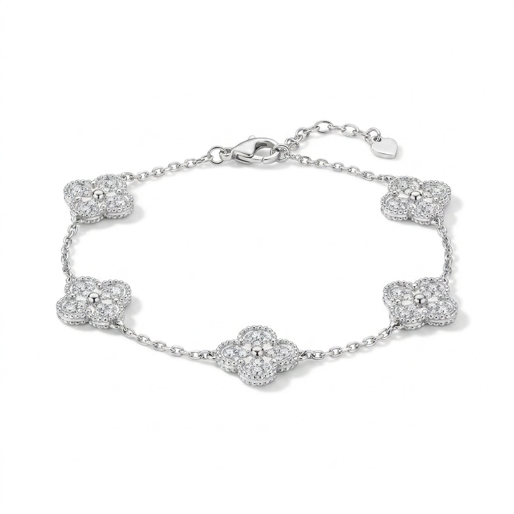 צמיד תלתן · Diamond Clover Bracelet