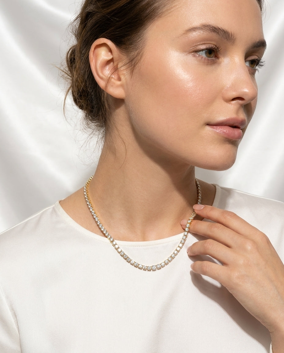 שרשרת טניס לבן · Tennis Necklace