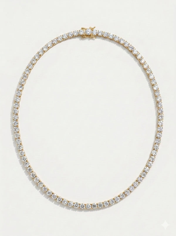 שרשרת טניס יהלום לבן · White Diamond Tennis Necklace